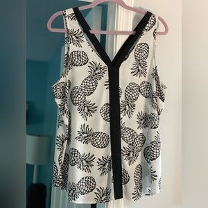 Candies xl tank top white and black pineapples